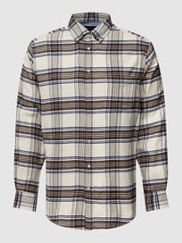 Regular Fit Freizeithemd mit Tartan-Karo von Christian Berg Men Weiß - 25