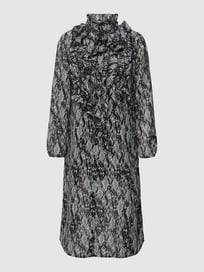 Blousejurk met ruches, model 'Lily' van Saint Tropez Grijs / zwart - 38