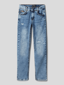 Jeans met labeldetails, model 'NORM' van Blue Effect Blauw / turquoise - 5