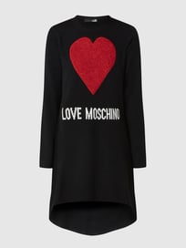 Strickkleid mit Herz-Stickerei  von Love Moschino Grau / Schwarz - 30