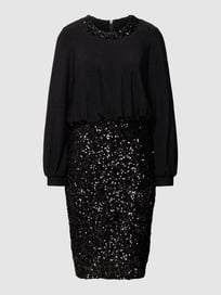 Cocktailkleid mit Paillettenbesatz von Unique Grau / Schwarz - 14