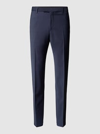 Slim fit pantalon met persplooien, model 'Flex Cross' van Strellson Blauw / turquoise - 3