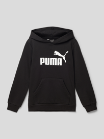 Hoodie mit Label-Print Modell 'ESS Big Logo Hoodie FL B' von Puma Grau / Schwarz - 17