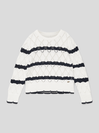 Pullover mit Lochmuster Modell 'CARLIE' von Pepe Jeans Weiß - 6