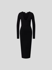 Midikleid mit V-Ausschnitt von Victoria Beckham Grau / Schwarz - 9