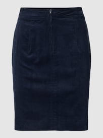 Knielange rok in ribcordlook, model 'Cordy' van ICHI Blauw / turquoise - 17