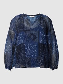 PLUS SIZE blouse met all-over motief van Tommy Hilfiger Curve Blauw / turquoise - 27