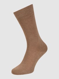 Sokken met elastische ribboordjes, model 'Family SO' van Falke Wit - 37