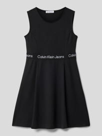 Knielanges Kleid mit Logo-Streifen von Calvin Klein Jeans Grau / Schwarz - 13