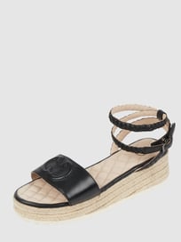 Sandalen van leer met plateauzool, model 'Bari' van Gerry Weber Shoes Grijs / zwart - 28