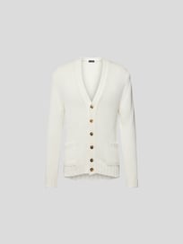 Strickjacke mit Eingrifftaschen von Lardini Weiß - 3