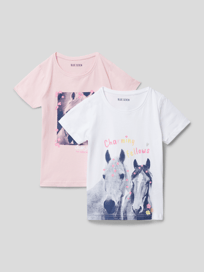 T-shirt met motiefprint in een set van 2 stuks van Blue Seven Roze - 42