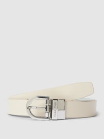 Aan twee kanten draagbare leren riem van CK Calvin Klein Wit - 8
