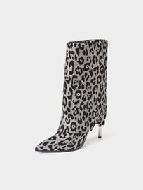Stiefel mit Animal-Print von Balmain Grau / Schwarz - 1