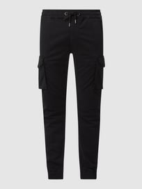 Cargohose mit Label-Details Modell 'Twill' von Alpha Industries Grau / Schwarz - 28
