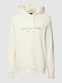 Hoodie met labelstitching, model 'Archiv Embroidered' van Lyle & Scott Wit - 26