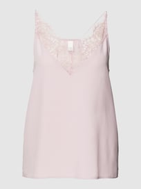 Blousetop van pure viscose met kant van QS by s.Oliver Paars - 43