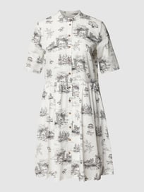 Hemdblusenkleid mit Allover-Muster von Jake*s Casual Weiß - 20