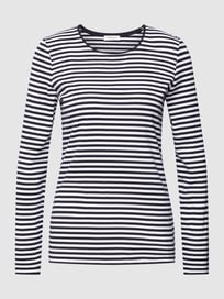 T-Shirt mit langen Ärmeln Modell 'ON RINGEL BASIC' von MAERZ Muenchen Blau / Türkis - 34