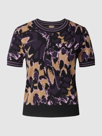 T-Shirt aus Schurwolle in Strick-Optik Modell 'Foslo' von BOSS Grau / Schwarz - 11