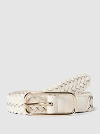 Riem met vlechtpatroon, model 'DALIA' van Abro Wit - 28
