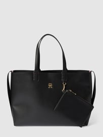Shopper in leerlook, model 'ICONIC' van Tommy Hilfiger Grijs / zwart - 31