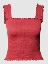 Crop Top in Smok-Optik von REVIEW Rot - 14