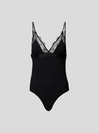 Body mit Spitzenbesatz von Love Stories Grau / Schwarz - 7