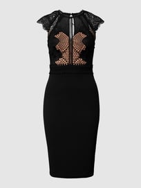 Cocktailjurk met broderie anglaise van Lipsy Grijs / zwart - 48