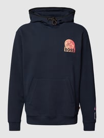 Hoodie mit Label-Print von BOSS Orange Blau / Türkis - 21