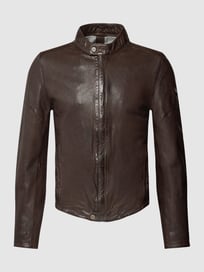 Slim Fit Lederjacke mit Label-Patch von Gipsy Braun - 9