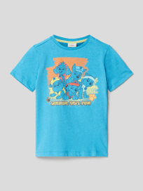 T-shirt met motiefprint van s.Oliver RED LABEL Blauw / turquoise - 33