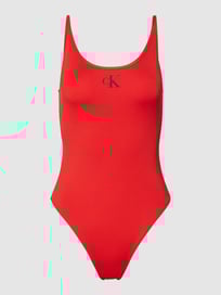 Badpak met labelprint, model 'SCOOP BACK ONE PIECE' van Calvin Klein Underwear Rood - 27
