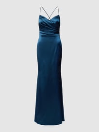 Avondjurk met plooien van Laona Blauw / turquoise - 39