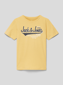 T-Shirt mit Label-Design von Jack & Jones Gelb - 26