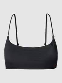 Bikini-Oberteil mit Label-Print Modell 'Bralette' von HUGO Grau / Schwarz - 25