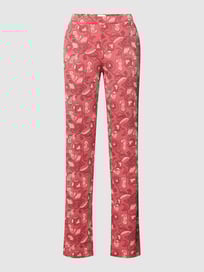 Lounge-Hose mit Allover-Muster Modell 'Mix + Relax Hose lang' von Schiesser Rot - 34
