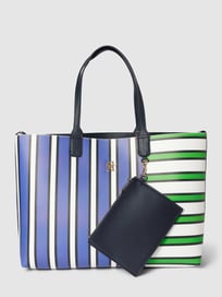 Shopper met streepmotief, model 'ICONIC' van Tommy Hilfiger Groen - 29