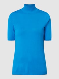 T-Shirt in Strick-Optik mit Rollkragen von Minus Blau / Türkis - 41
