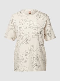 T-Shirt mit Allover-Muster Modell 'Ecosa' von BOSS Weiß - 17