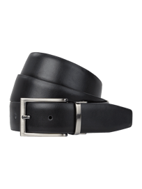 Wendegürtel in Leder-Optik mit drehbarer Metallschließe von Montego Grau / Schwarz - 21