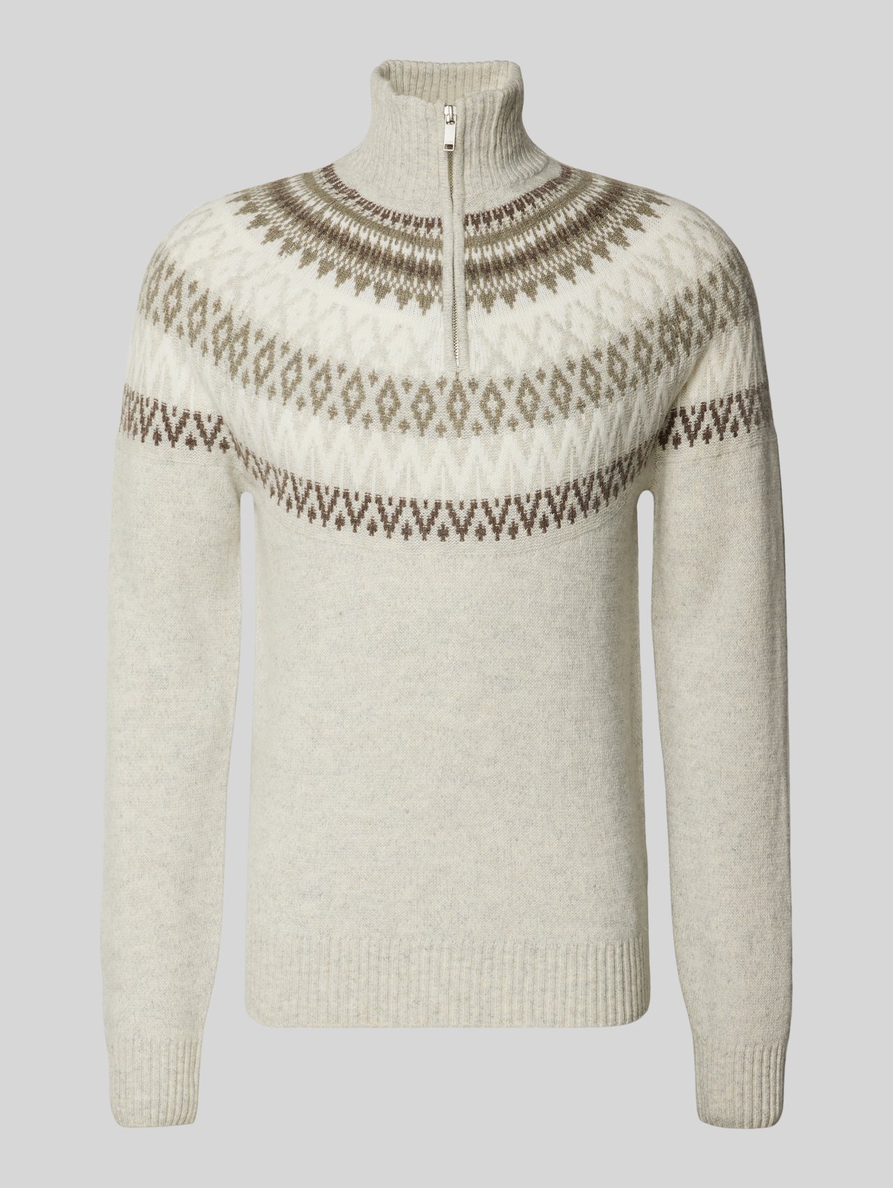 Regular Fit Troyer aus Woll-Mix von MCNEAL Beige - 37