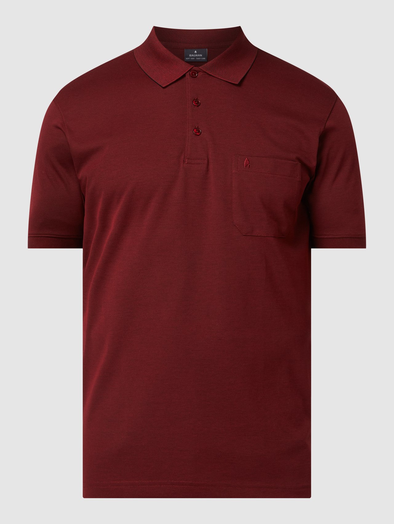 Regular Fit Poloshirt mit Brusttasche von RAGMAN Bordeaux - 47