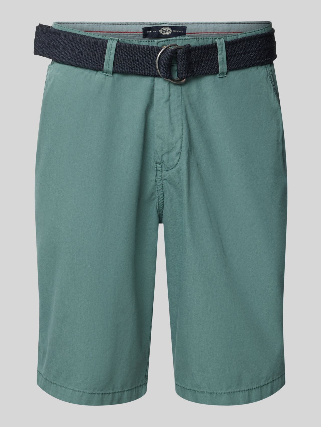 Regular Fit Chino Shorts mit Gürtel und Eingrifftaschen von Petrol - 9