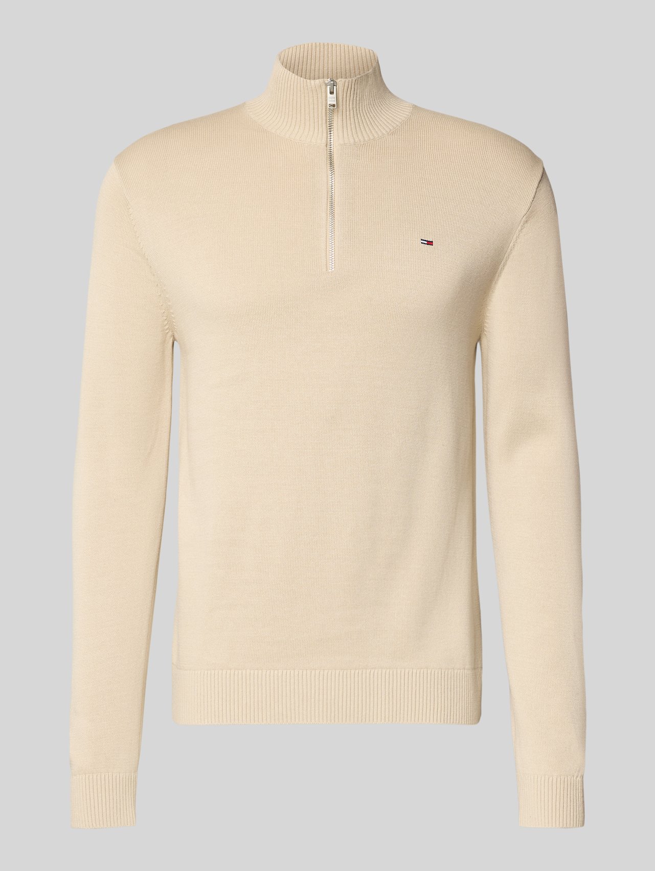Slim Fit Troyer aus reiner Baumwolle von Tommy Jeans Beige - 40