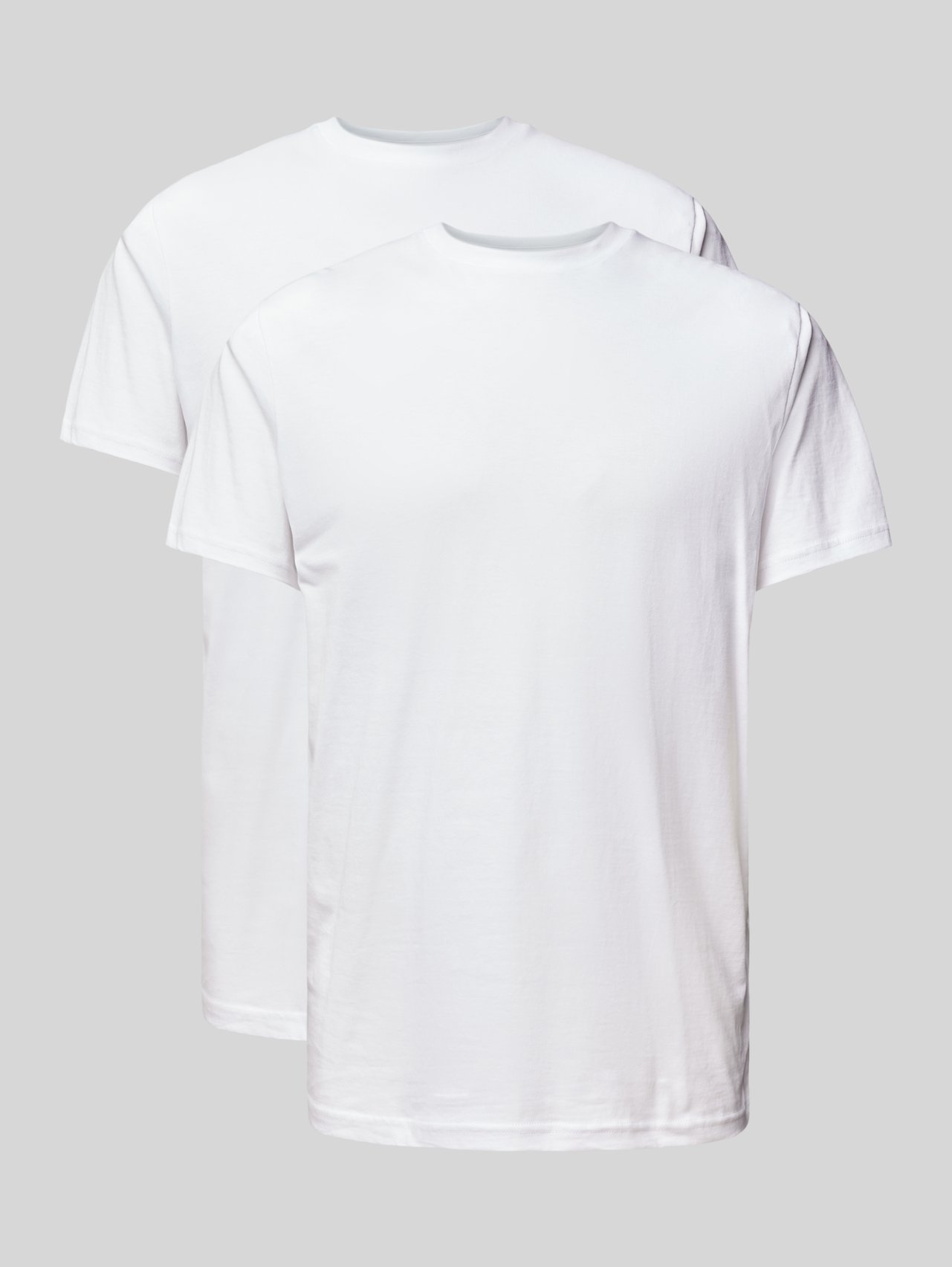 T-Shirt mit geripptem Rundhalsausschnitt im 2er-Pack von RAGMAN - 1
