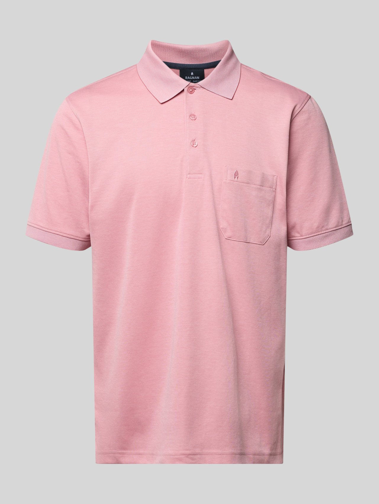 Relaxed Fit Poloshirt aus Baumwoll-Mix von RAGMAN Pink - 41